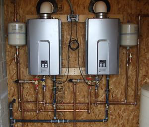 Tankless hot water heater installation