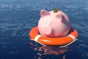 Piggybank on water