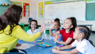 Teacher in the classroom with students