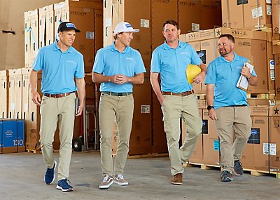Donovan techs in warehouse