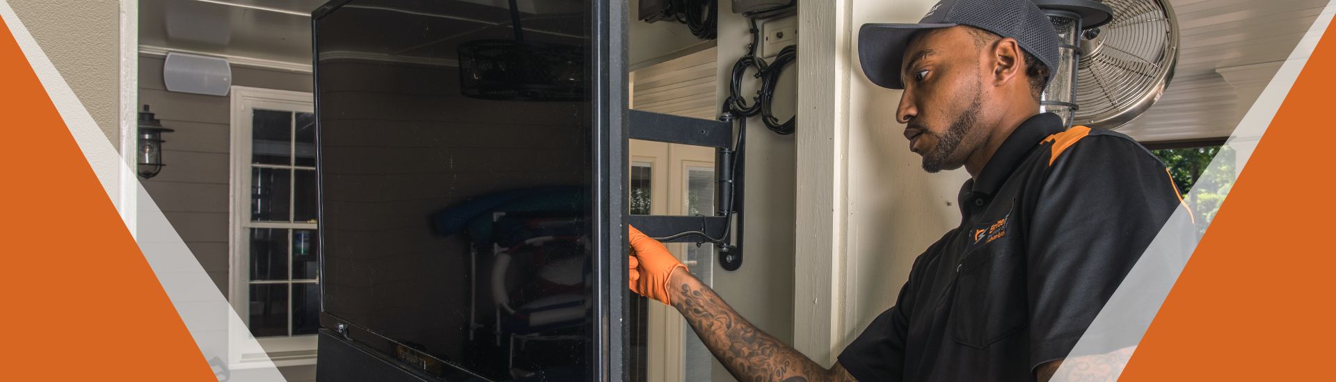 Britebox technician installing television