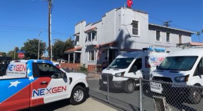 NexGen Truck and Vans oustide a work site