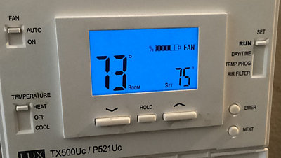thermostat temperature setting too high