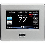 Programmable thermostat with 72 degrees on screen