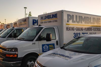 Plumbline truck in parking lot
