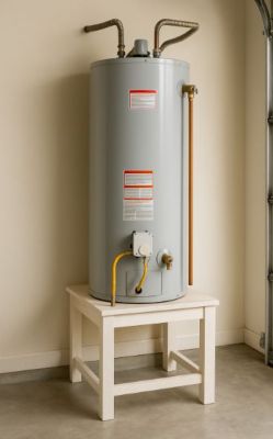 install water heater on elevated platform Greens Bayou Greenway Houston