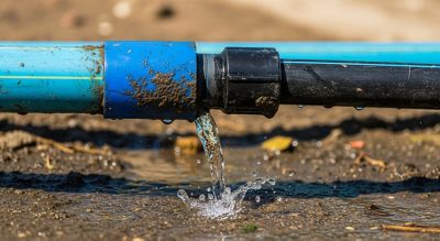 water pipe leaking water