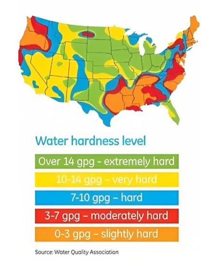 Water hardness level map