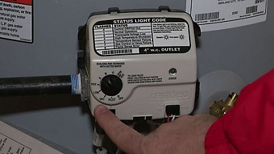 water heater showing heat levels 