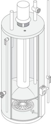 Gray tall water heater