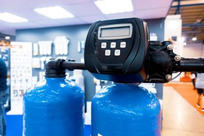Water softener unit on display