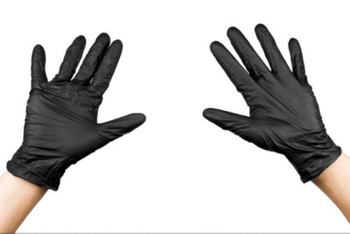 A pair of black gloves