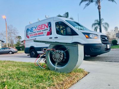 NexGen Truck behind the inside of the AC unit