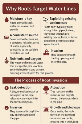 why tree roots grow into block and bust water lines in Dallas TX