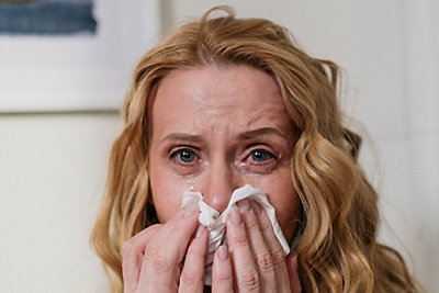 A woman with allergies