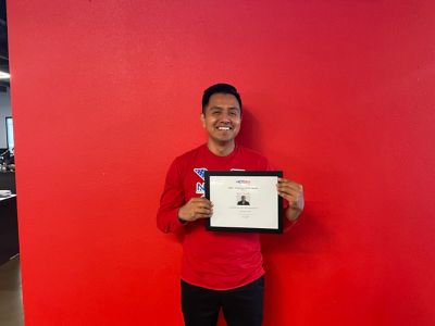 Javier Ssanches awarded Employee of the Month