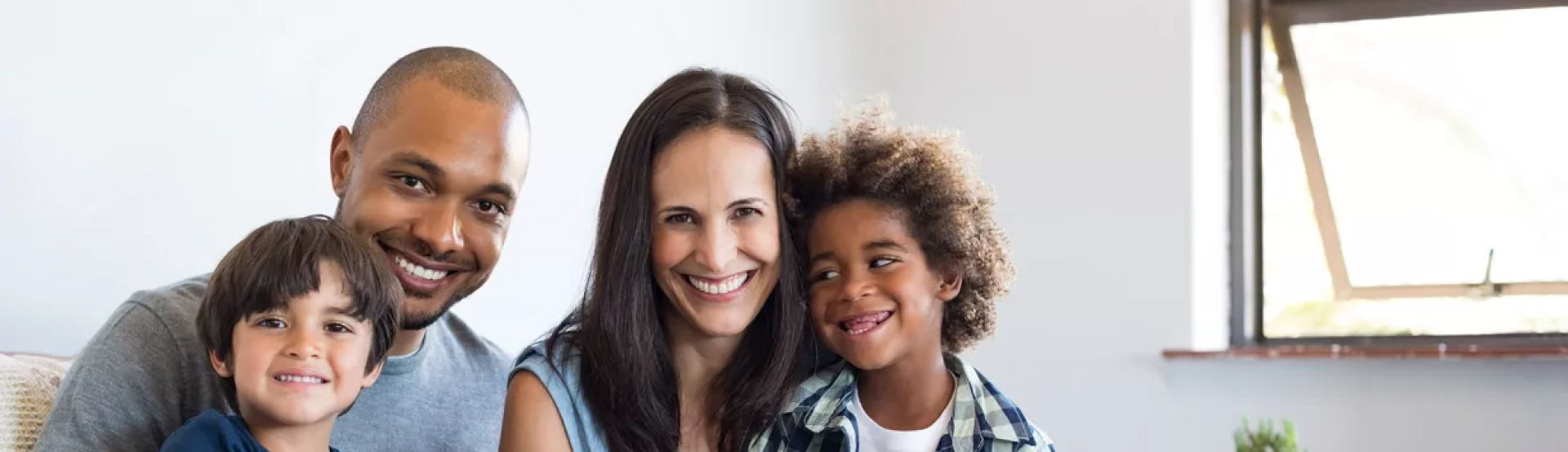 A family smiling