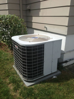 Air conditioning unit outside of house