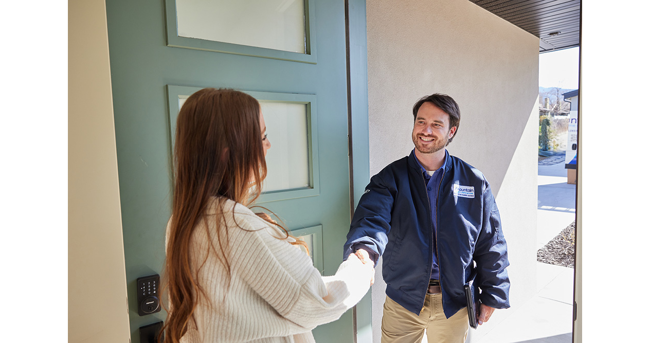 Customer welcoming tech at front door