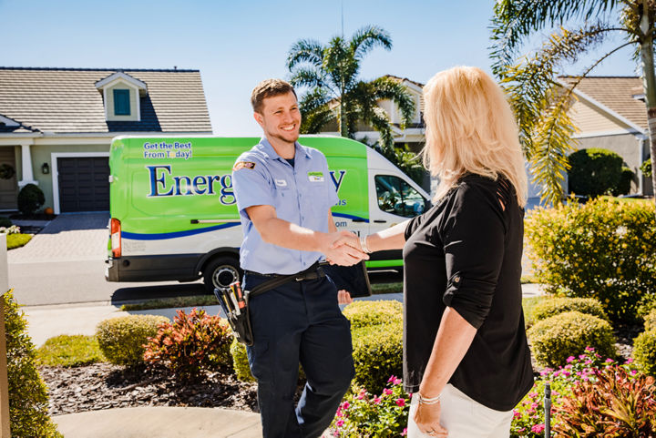 CoolToday technician shaking hands with a customer