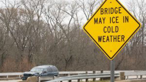 Bridge May ICE In Cold Weather