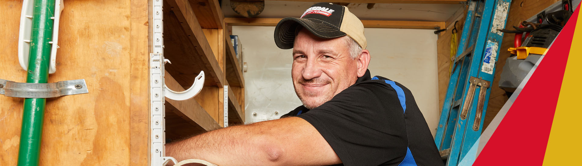 Plumber smiling
