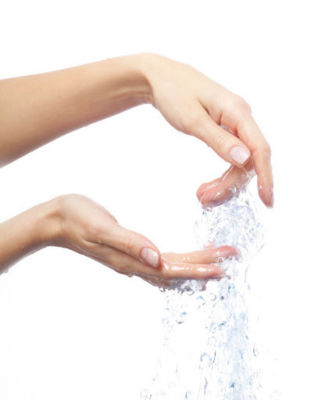 Hands water