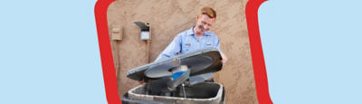 AC technician inspecting an air conditioner in Goodyear, AZ