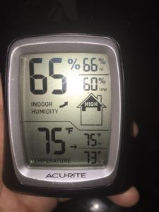 Measuring the humidity level in a Jacksonville