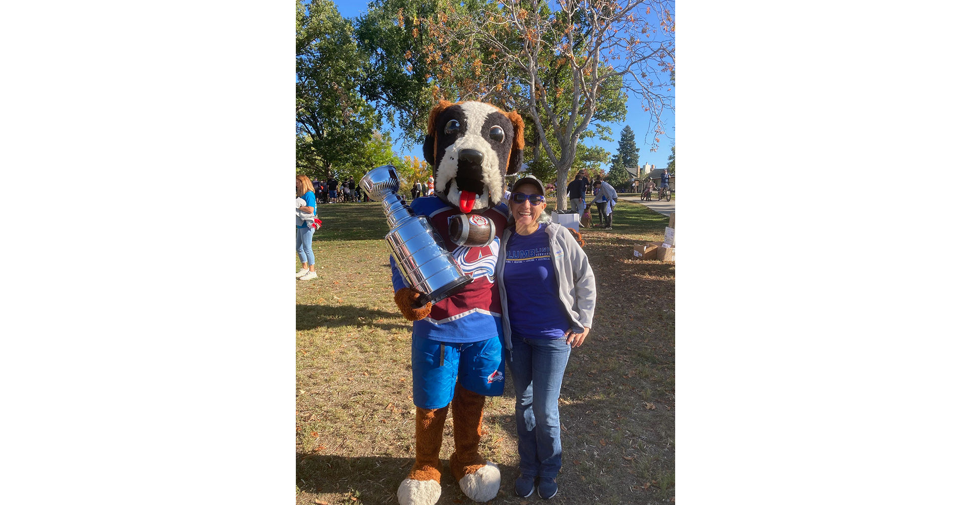 At the ALS event with the Colorado Avalanche mascot